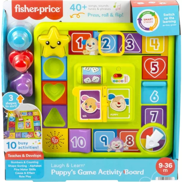 FisherPrice Laugh amp Learn Baby amp Toddler Toy Puppys Game Activity Board with Smart Stages Learning Content for Ages 9 MonthsFisherPrice Laugh amp Learn Baby amp Toddler Toy Puppys Game Activity Board with Smart Stages Learning Content for Ages 9 Months