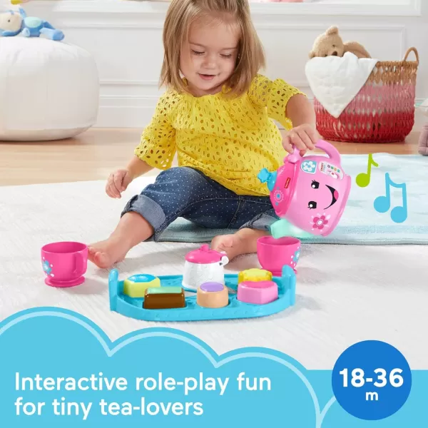 FisherPrice Laugh amp Learn Toddler Learning Toy Sweet Manners Tea Set With Smart Stages For Pretend Play Ages 18 MonthsFrustration Free Packaging