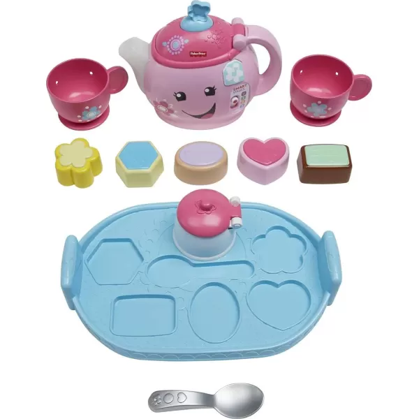 FisherPrice Laugh amp Learn Toddler Learning Toy Sweet Manners Tea Set With Smart Stages For Pretend Play Ages 18 MonthsFrustration Free Packaging