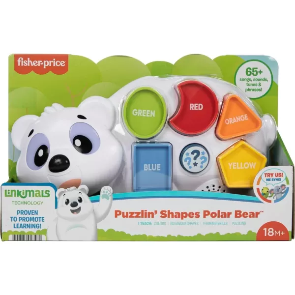 FisherPrice Linkimals Toddler Learning Toy Puzzlin Shapes Polar Bear with Interactive Lights amp Music for Ages 18 MonthsFisherPrice Linkimals Toddler Learning Toy Puzzlin Shapes Polar Bear with Interactive Lights amp Music for Ages 18 Months