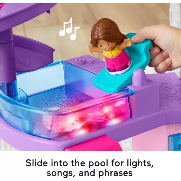 FisherPrice Little People Barbie Toddler Toy Little Dreamhouse Playset With Music Lights Sounds amp 7 Pieces For Ages 18 MonthsSimplified Packaging