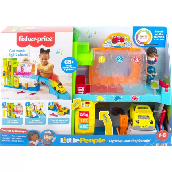 FisherPrice Little People Toddler Playset LightUp Learning Garage with Smart Stages Plus Toy Car and Ramp for Ages 1 YearsStandard Packaging