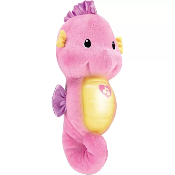 FisherPrice Musical Baby Toy Soothe amp Glow Seahorse Plush Sound Machine With Lights amp Volume Control For Newborns BluePink EasytoOpen Packaging