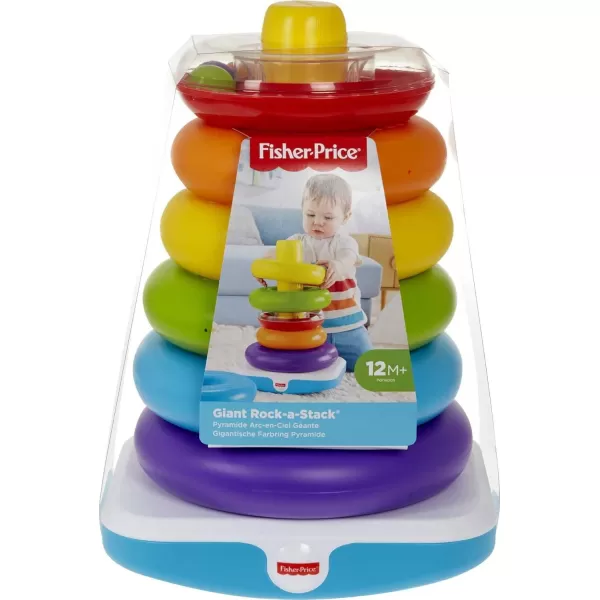 FisherPrice Toddler Toy Giant RockAStack 6 Stacking Rings with RolyPoly Base for Ages 1 Years 14 Inches TallFisherPrice Toddler Toy Giant RockAStack 6 Stacking Rings with RolyPoly Base for Ages 1 Years 14 Inches Tall