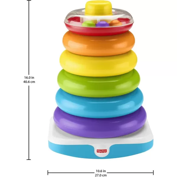 FisherPrice Toddler Toy Giant RockAStack 6 Stacking Rings with RolyPoly Base for Ages 1 Years 14 Inches TallFisherPrice Toddler Toy Giant RockAStack 6 Stacking Rings with RolyPoly Base for Ages 1 Years 14 Inches Tall