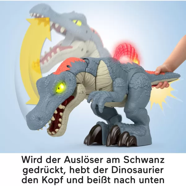 Imaginext Jurassic World Dinosaur Toy Ultra Snap Spinosaurus with Lights Sounds amp Chomping Action plus Figure for Ages 3 YearsImaginext Jurassic World Dinosaur Toy Ultra Snap Spinosaurus with Lights Sounds amp Chomping Action plus Figure for Ages 3 Years