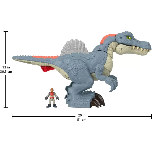 Imaginext Jurassic World Dinosaur Toy Ultra Snap Spinosaurus with Lights Sounds amp Chomping Action plus Figure for Ages 3 YearsImaginext Jurassic World Dinosaur Toy Ultra Snap Spinosaurus with Lights Sounds amp Chomping Action plus Figure for Ages 3 Years