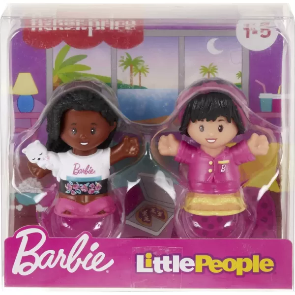 Little People Barbie Toddler Toys Wellness Figure Pack 2 Characters for Pretend Play Ages 18 MonthsSleepover