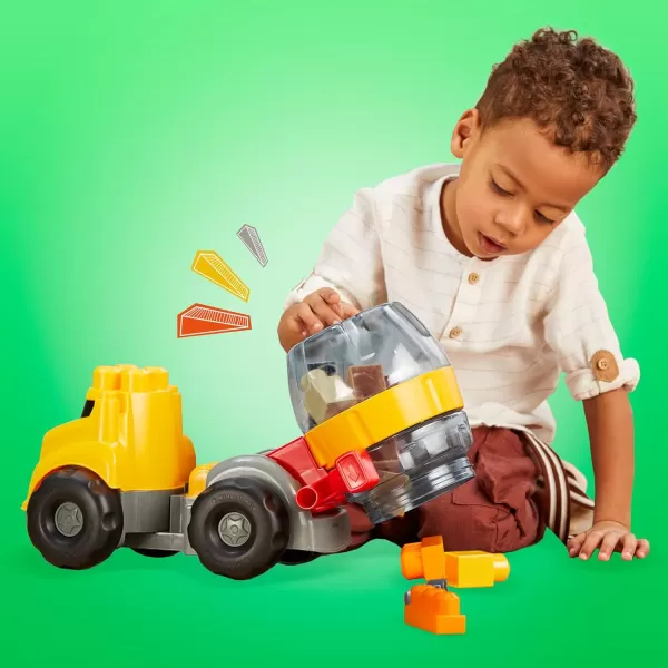 MEGA BLOKS Cat Fisher Price Toddler Building Blocks Cement Mixer Toy Truck With 9 Pieces Gift Ideas For Kids Age 1 YearsMEGA BLOKS Cat Fisher Price Toddler Building Blocks Cement Mixer Toy Truck With 9 Pieces Gift Ideas For Kids Age 1 Years