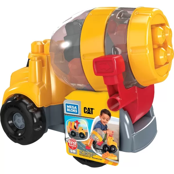 MEGA BLOKS Cat Fisher Price Toddler Building Blocks Cement Mixer Toy Truck With 9 Pieces Gift Ideas For Kids Age 1 YearsMEGA BLOKS Cat Fisher Price Toddler Building Blocks Cement Mixer Toy Truck With 9 Pieces Gift Ideas For Kids Age 1 Years