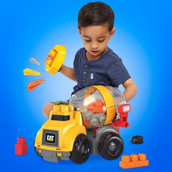 MEGA BLOKS Cat Fisher Price Toddler Building Blocks Cement Mixer Toy Truck With 9 Pieces Gift Ideas For Kids Age 1 YearsMEGA BLOKS Cat Fisher Price Toddler Building Blocks Cement Mixer Toy Truck With 9 Pieces Gift Ideas For Kids Age 1 Years