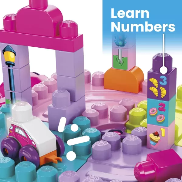 MEGA BLOKS Fisher Price Toddler Building Blocks Build n Learn Activity Table with 30 Pieces Toy Car and Storage Pink Portable Gift Ideas for Kids Amazon ExclusiveBuild N Learn Table Pink