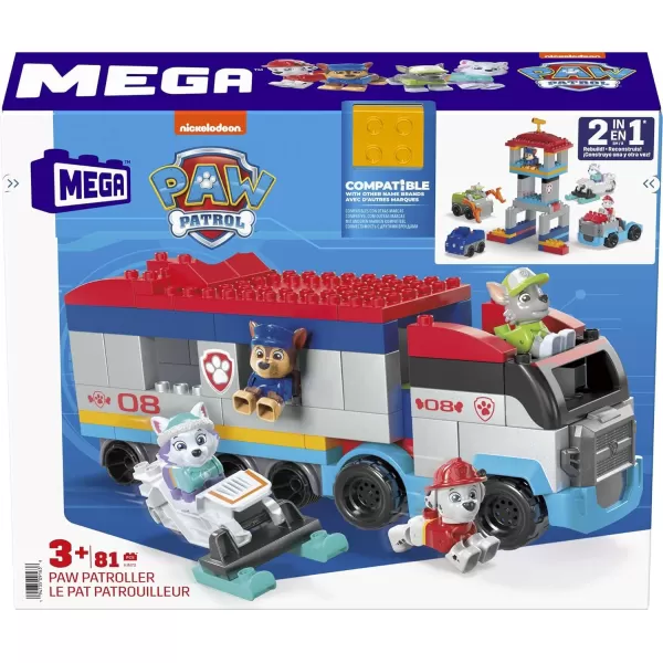 MEGA BLOKS Paw Patrol Toddler Building Blocks Toy Cars Paw Patroller with 81 Pieces 4 Figures Fisher Price Gift Ideas for Kids Age 3 Years 5 x 16 x 8 inchesMEGA BLOKS Paw Patrol Toddler Building Blocks Toy Cars Paw Patroller with 81 Pieces 4 Figures Fisher Price Gift Ideas for Kids Age 3 Years 5 x 16 x 8 inches