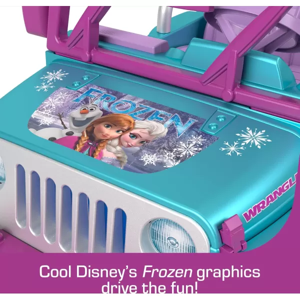 Power Wheels Disney Frozen Jeep Wrangler RideOn Battery Powered Vehicle with Music Sounds amp Storage Preschool Kids Ages 3 YearsFrozen Jeep  Battery