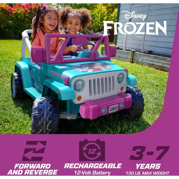 Power Wheels Disney Frozen Jeep Wrangler RideOn Battery Powered Vehicle with Music Sounds amp Storage Preschool Kids Ages 3 YearsFrozen Jeep  Battery