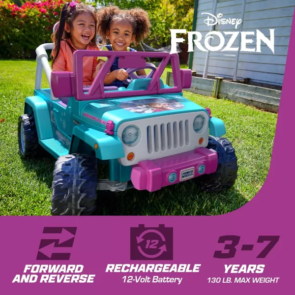 Power Wheels Disney Frozen Jeep Wrangler RideOn Battery Powered Vehicle with Music Sounds amp Storage Preschool Kids Ages 3 YearsFrozen Jeep