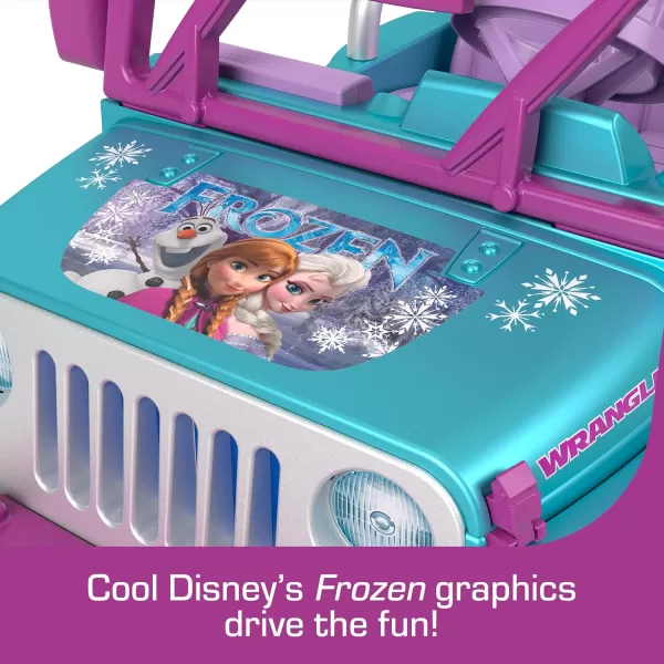 Power Wheels Disney Frozen Jeep Wrangler RideOn Battery Powered Vehicle with Music Sounds amp Storage Preschool Kids Ages 3 YearsFrozen Jeep