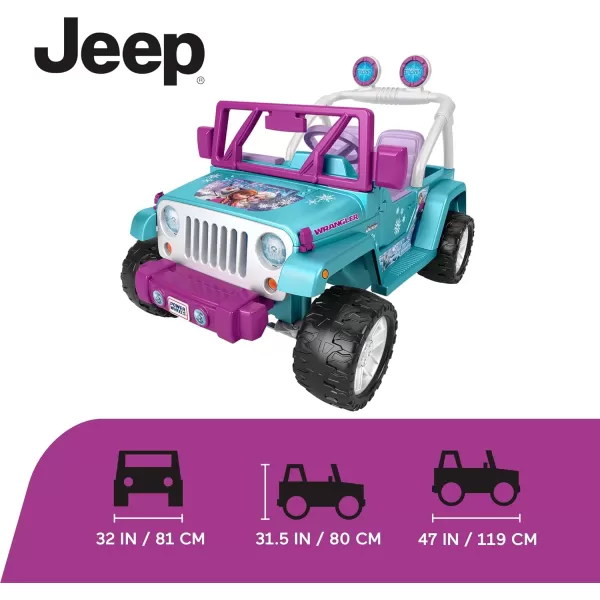 Power Wheels Disney Frozen Jeep Wrangler RideOn Battery Powered Vehicle with Music Sounds amp Storage Preschool Kids Ages 3 YearsFrozen Jeep