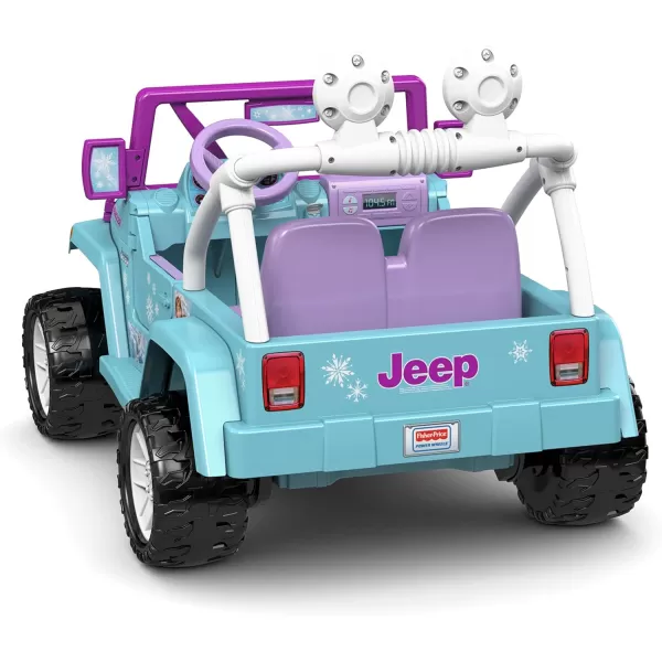 Power Wheels Disney Frozen Jeep Wrangler RideOn Battery Powered Vehicle with Music Sounds amp Storage Preschool Kids Ages 3 YearsFrozen Jeep