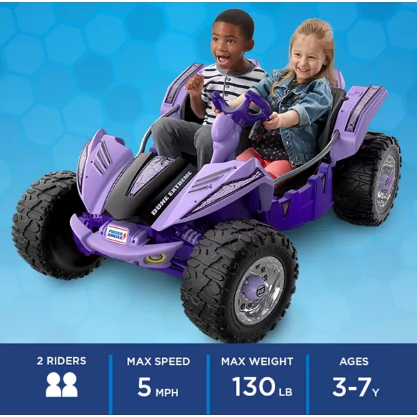 Power Wheels Dune Racer Extreme Purple 12V Rideon Vehicle for Preschool Kids Ages 37 YearsDune Racer Purple  Battery