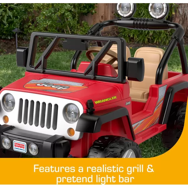 Power Wheels Jeep Wrangler RideOn Battery Powered Vehicle With Charger amp Storage Area For Preschool Kids Ages 3 Years Seats 2 RedJeep Wrangler  Battery