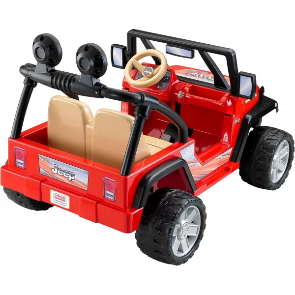 Power Wheels Jeep Wrangler RideOn Battery Powered Vehicle With Charger amp Storage Area For Preschool Kids Ages 3 Years Seats 2 RedRed