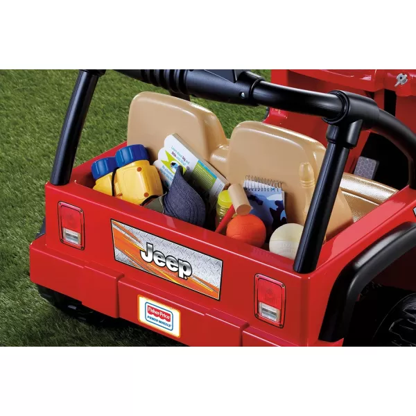 Power Wheels Jeep Wrangler RideOn Battery Powered Vehicle With Charger amp Storage Area For Preschool Kids Ages 3 Years Seats 2 RedRed