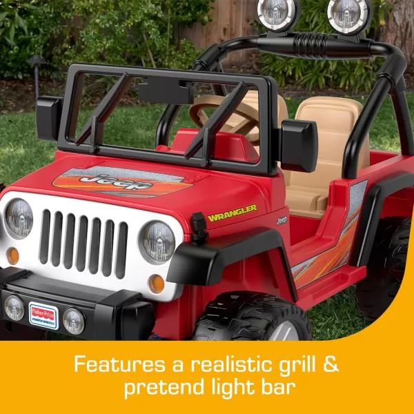 Power Wheels Jeep Wrangler RideOn Battery Powered Vehicle With Charger amp Storage Area For Preschool Kids Ages 3 Years Seats 2 RedRed