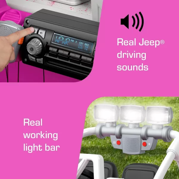 Power Wheels Jeep Wrangler Willys RideOn Battery Powered Vehicle with Sounds amp Lights for Preschool Kids Ages 3 Years PinkPower Wheels Jeep Wrangler Willys RideOn Battery Powered Vehicle with Sounds amp Lights for Preschool Kids Ages 3 Years Pink