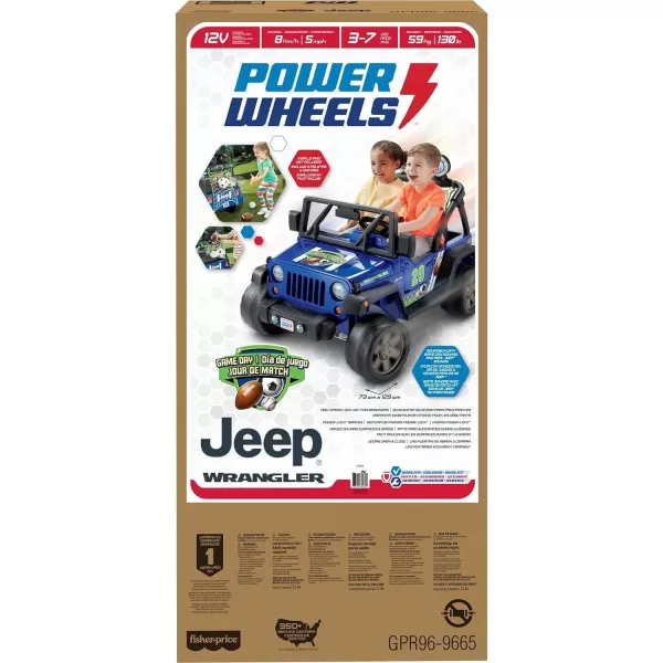 Power Wheels RideOn Toy Gameday Jeep Wrangler BatteryPowered Vehicle with Sounds Sports Net amp 3 Balls Preschool Kids Ages 3 YearsGameday