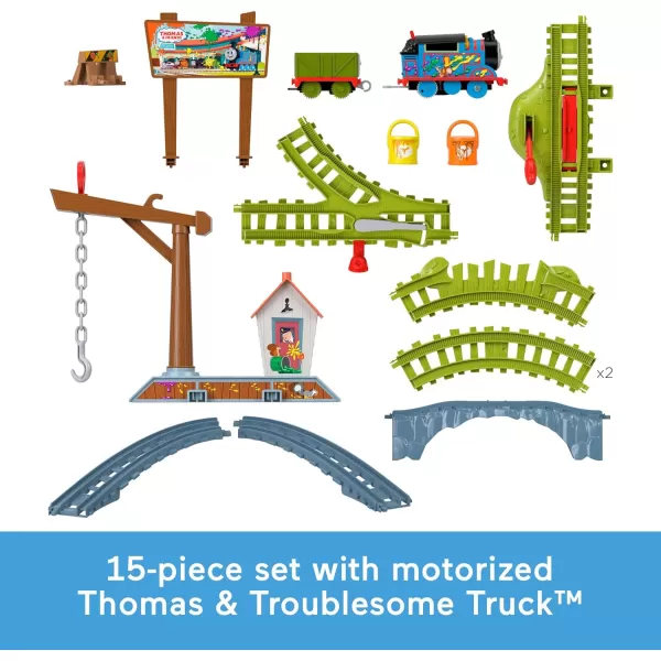 Thomas amp Friends Motorized Toy Train Set Fix Em Up Friends With Carly The Crane Sandy The Rail Speeder amp Thomas For Ages 3 YearsPaint Delivery Set