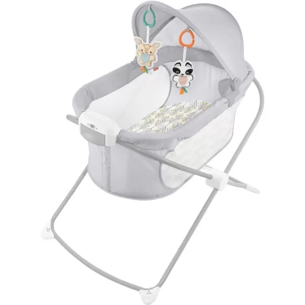 FisherPrice Baby Bedside Sleeper Soothing View Projection Bassinet with Lights Music Sounds and Vibrations Fawning Leaves Amazon ExclusiveFawning Leaves