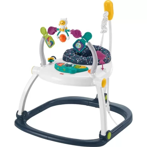 FisherPrice Baby Bouncer Spacesaver Jumperoo Activity Center With Lights Sounds And Folding Frame Astro KittyAstro Kitty