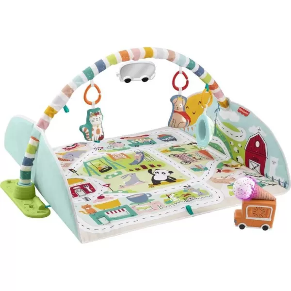 FisherPrice Baby Gift Set 3In1 Music Glow And Grow Gym amp Hedgehog Plush Playmat With 5 Linkable Toys For Newborn Sensory PlayActivity City Play Mat