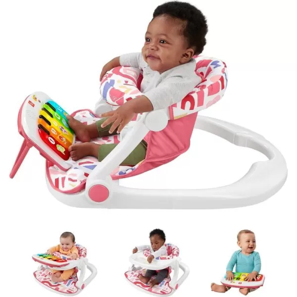 FisherPrice Baby Portable Baby Chair Kick amp Play Deluxe SitMeUp Seat With Piano Learning Toy amp Snack Tray For Infants To ToddlersPinkKampP Sit Me Up Pink