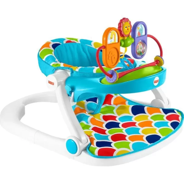 FisherPrice Baby Portable Baby ChairDeluxe SitMeUp Floor Seat with Removable Toys and Snack TrayHappy HillsHappy Hills