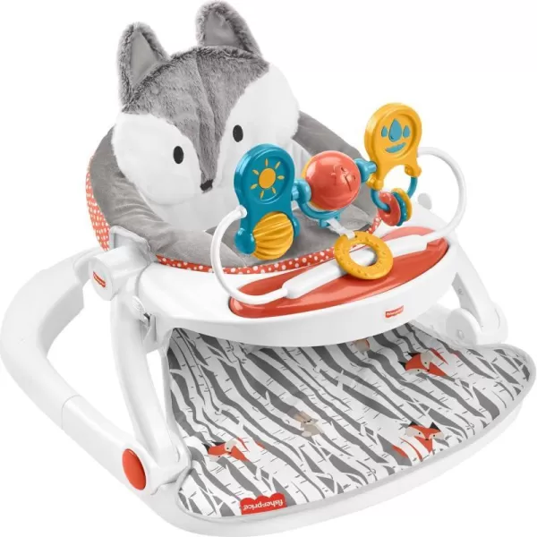 FisherPrice Baby Portable Baby ChairDeluxe SitMeUp Floor Seat with Removable Toys and Snack TrayHappy HillsPeekaboo Fox