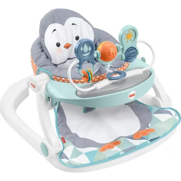 FisherPrice Baby Portable Baby ChairDeluxe SitMeUp Floor Seat with Removable Toys and Snack TrayHappy HillsPenguin Island