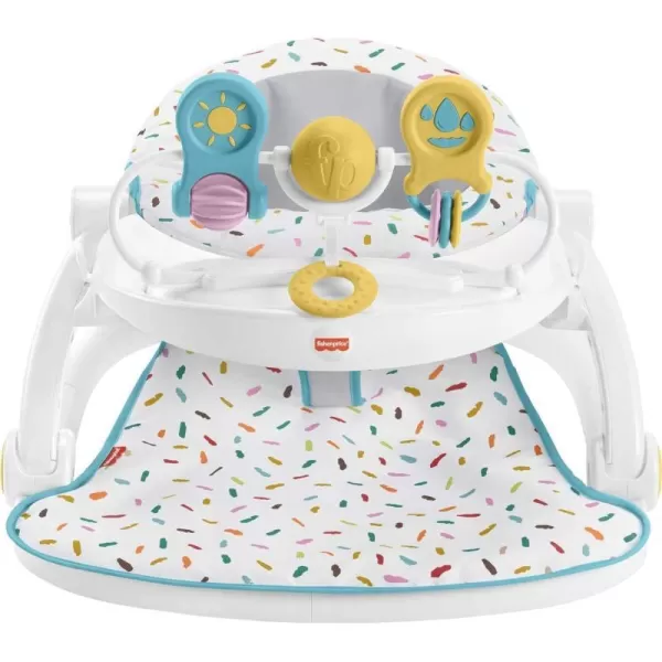 FisherPrice Baby Portable Baby ChairDeluxe SitMeUp Floor Seat with Removable Toys and Snack TrayHappy HillsRainbow Sprinkles