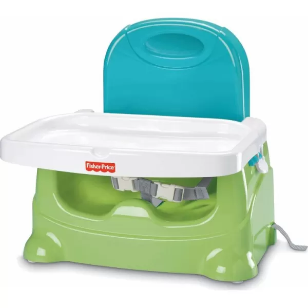 FisherPrice Baby Portable Toddler Booster Seat Healthy Care Travel Dining Chair with Dishwasher Safe Tray GreenBlueGreen