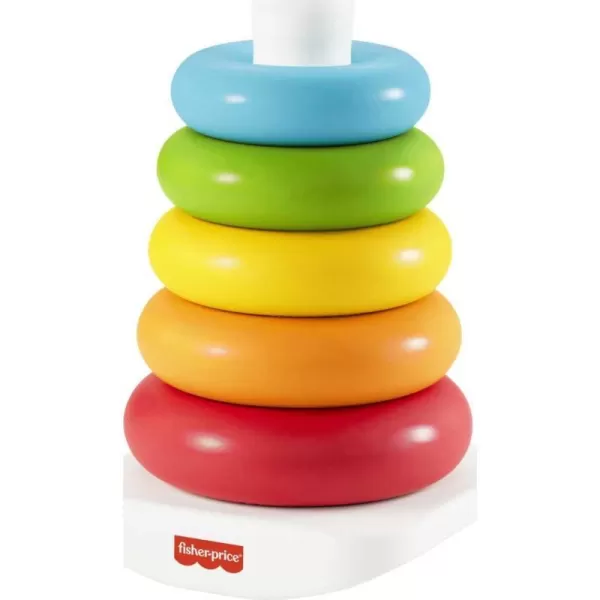 FisherPrice Baby Stacking Toy RockAStack RolyPoly Base With 5 Colorful Rings For Ages 6 MonthsPlantBased Materials