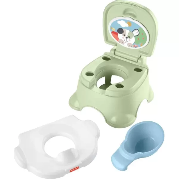 FisherPrice Baby Toddler Toilet 3In1 Puppy Perfection Potty Training Seat And Step Stool With Removable RingLearntoFlush Potty  Puppy