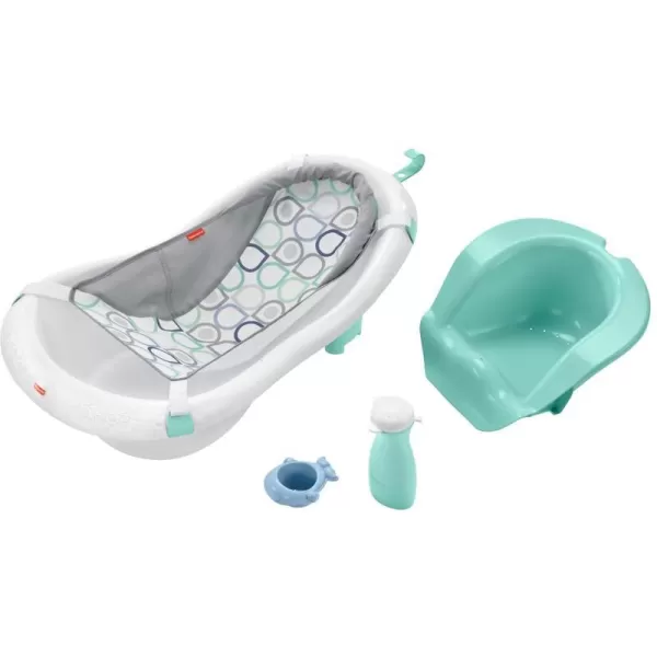 FisherPrice Baby to Toddler Bath 4In1 Sling N Seat Tub with Removable Infant Support and 2 Toys Pacific PebbleBubbles