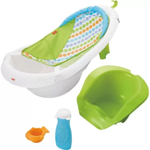 FisherPrice Baby to Toddler Bath 4In1 Sling N Seat Tub with Removable Infant Support and 2 Toys Pacific PebbleGreen