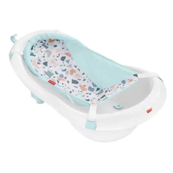 FisherPrice Baby to Toddler Bath 4In1 Sling N Seat Tub with Removable Infant Support and 2 Toys Pacific PebblePacific Pebble