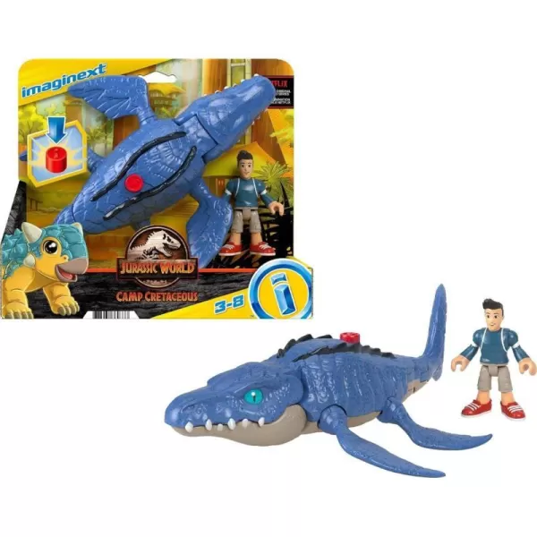 FisherPrice Jurassic World Toys Camp Cretaceous Mosasaurus Dinosaur amp Kenji figure set for preschool kids ages 38 yearsFisherPrice Jurassic World Toys Camp Cretaceous Mosasaurus Dinosaur amp Kenji figure set for preschool kids ages 38 years