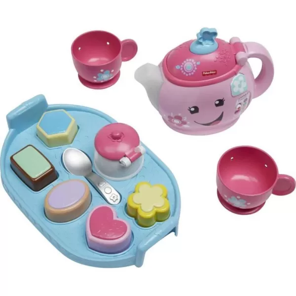 FisherPrice Laugh amp Learn Toddler Learning Toy Sweet Manners Tea Set With Smart Stages For Pretend Play Ages 18 MonthsFrustration Free Packaging