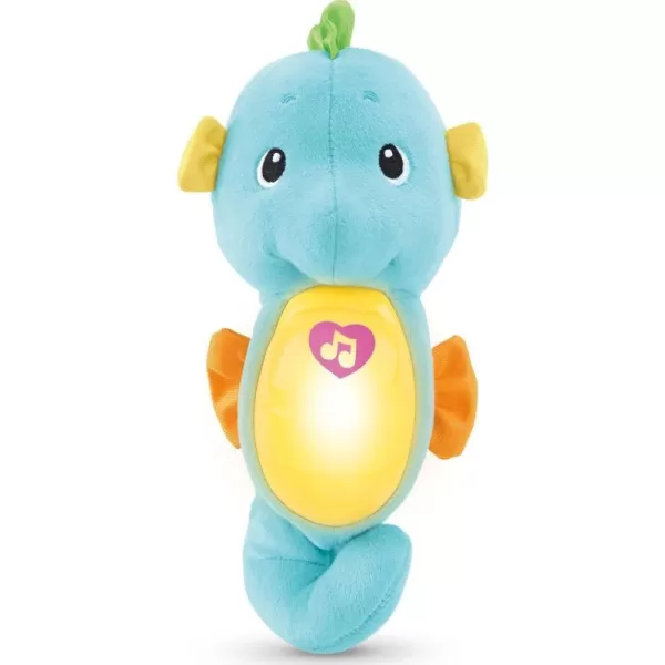 FisherPrice Musical Baby Toy Soothe amp Glow Seahorse Plush Sound Machine With Lights amp Volume Control For Newborns BlueBlue EasytoOpen Packaging