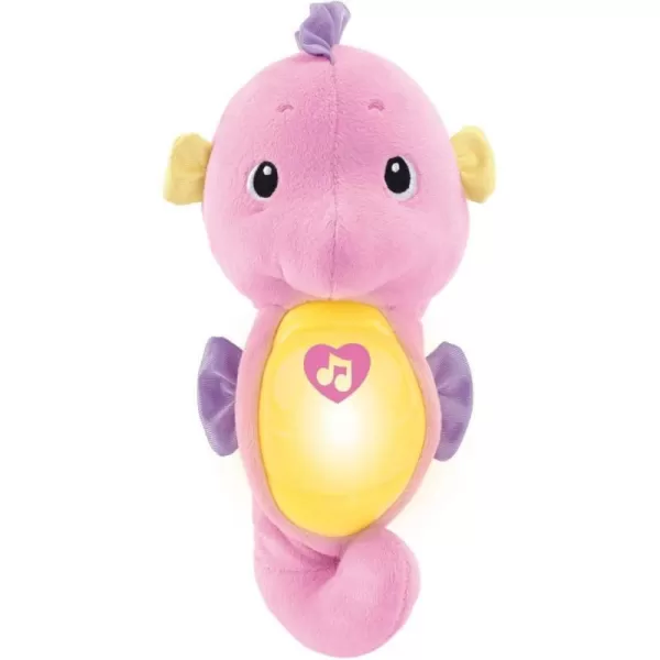 FisherPrice Musical Baby Toy Soothe amp Glow Seahorse Plush Sound Machine With Lights amp Volume Control For Newborns BluePink EasytoOpen Packaging