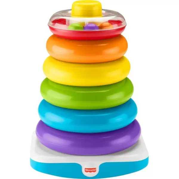 FisherPrice Toddler Toy Giant RockAStack 6 Stacking Rings with RolyPoly Base for Ages 1 Years 14 Inches TallFisherPrice Toddler Toy Giant RockAStack 6 Stacking Rings with RolyPoly Base for Ages 1 Years 14 Inches Tall